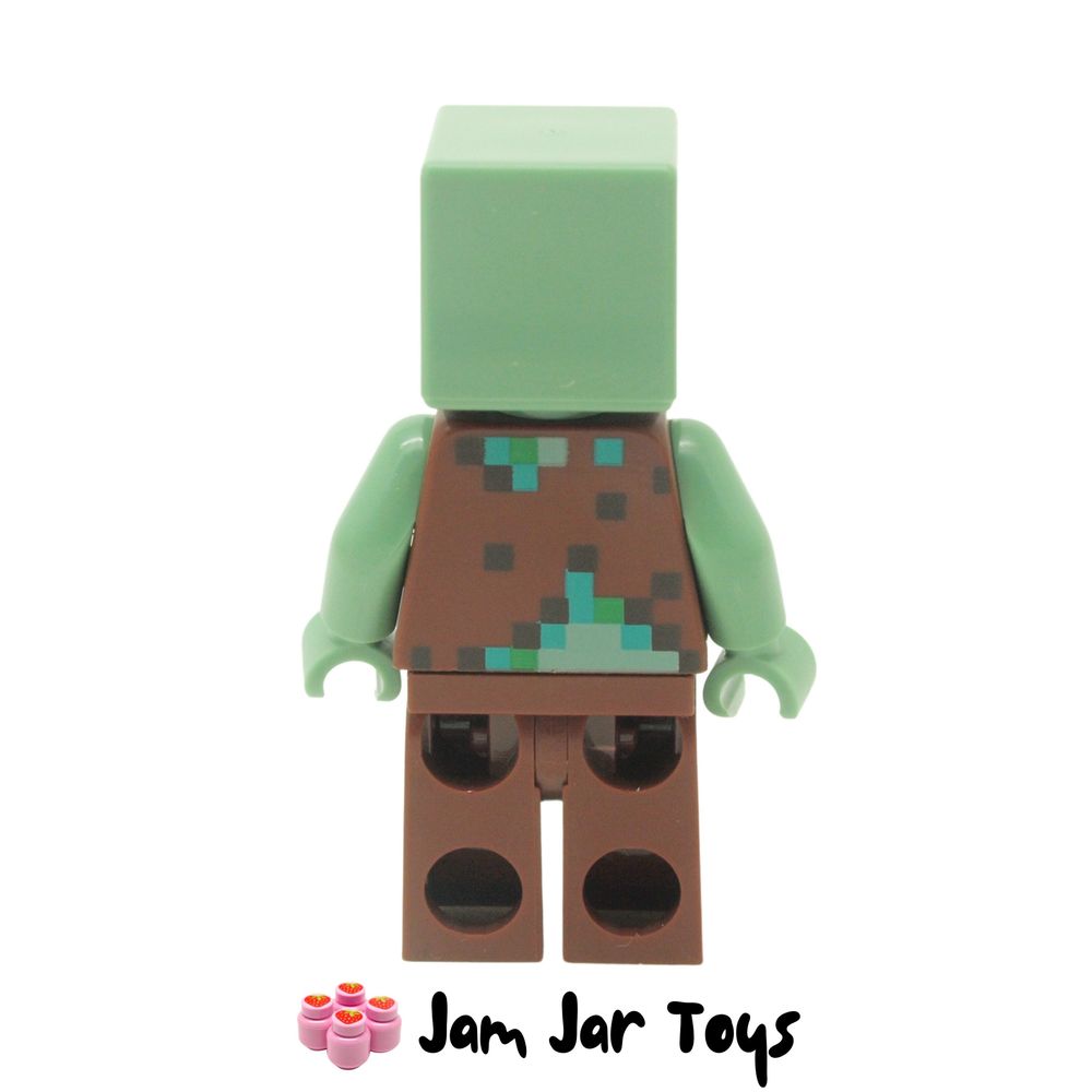 LEGO Minecraft Drowned Zombie Mini Figure Rear View