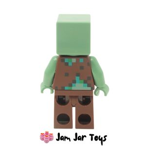 LEGO Minecraft Drowned Zombie Mini Figure Rear View