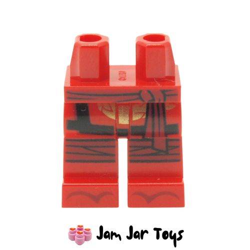 LEGO Red Legs with Dark Red Sash, Knee Bands, Gold Trim