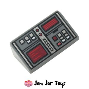 LEGO® Dark Bluish Grey Tile, Buttons, Red Screens Slope 30° 1 x 2 x 2/3 PT48