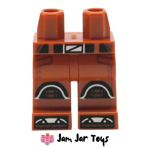 LEGO Mr. Oz Dark Orange Legs with Black Belt, Knee Pads, Silver Toes.