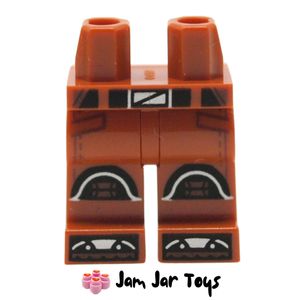 LEGO Mr. Oz Dark Orange Legs with Black Belt, Knee Pads, Silver Toes.