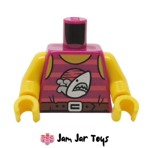 LEGO Magenta/Coral Striped Shirt, Shark Print