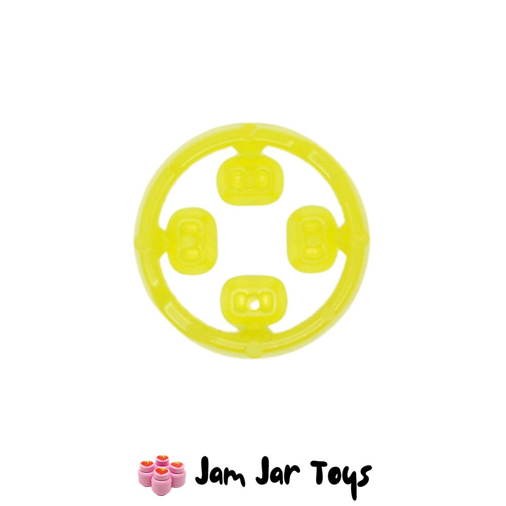 LEGO Trans Yellow Infinity Stone, Rock Faceted with Small Pin, 4 on Sprue
