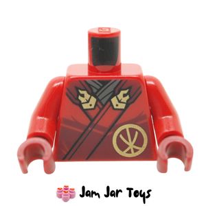 LEGO® Kai Red Robe, Dark Red Trim, Gold Decorations. TO159