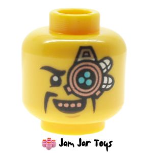 LEGO® The Mechanic Head, Monocle with 3 Azure Dots, Big Grin HF121