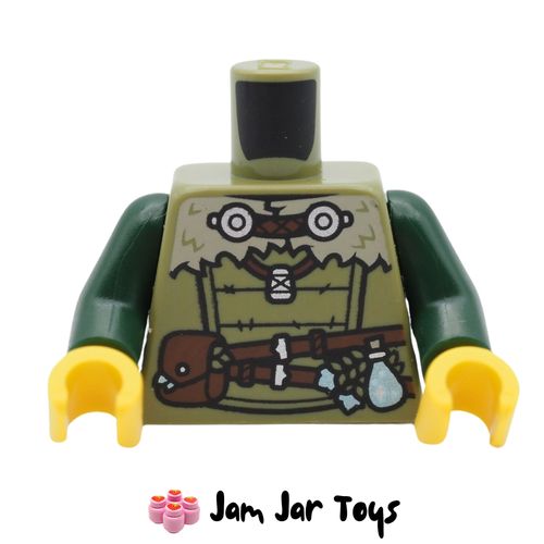 LEGO Olive Green Viking Torso, Fur Cloak, Dark Brown Straps.