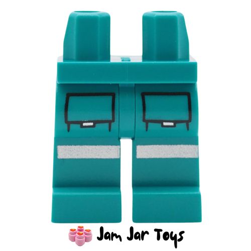 LEGO Dark Turquoise Legs, Reflective Silver Stripes, Pockets.