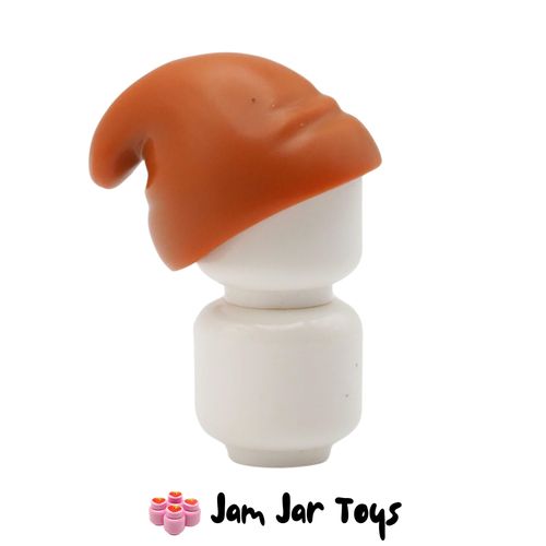 LEGO Dark Orange Dwarf / Gnome Hat, Tip Facing Backwards.