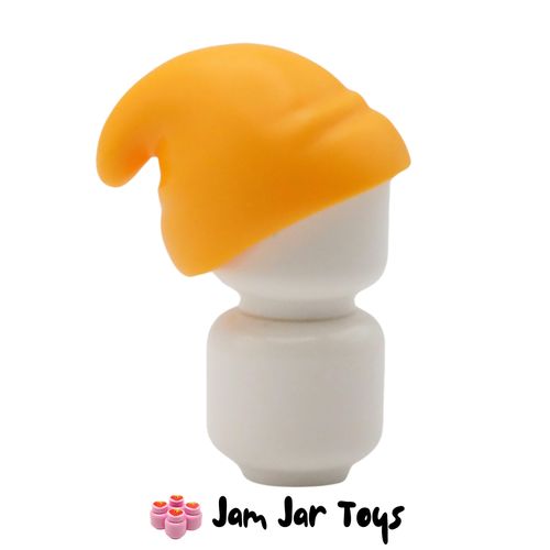 LEGO Bright Light Orange Dwarf / Gnome Hat, Tip Facing Backwards. Found in LEGO set 43242-1 - Snow White and the Seven Dwarfs' Cottage.