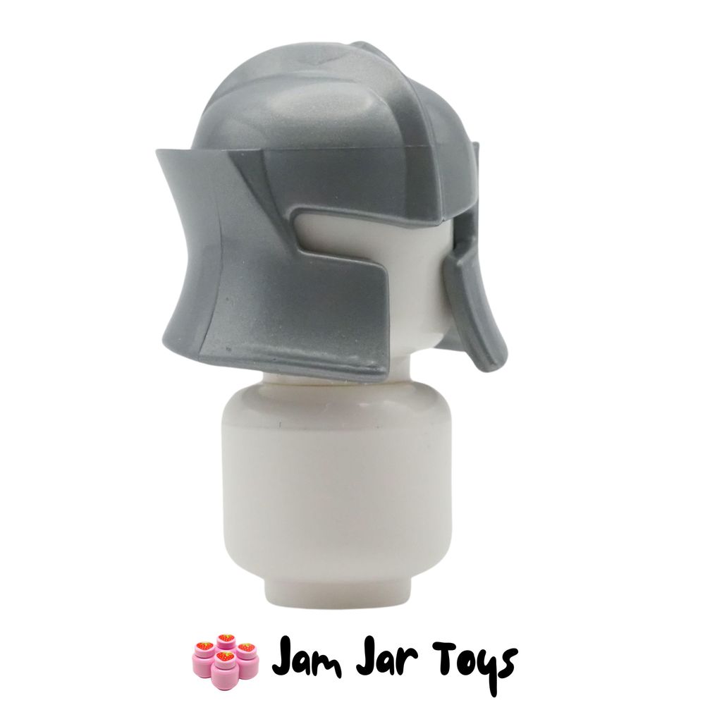 LEGO Flat Silver Knights Helmet Castle, Angled Cheek Protection