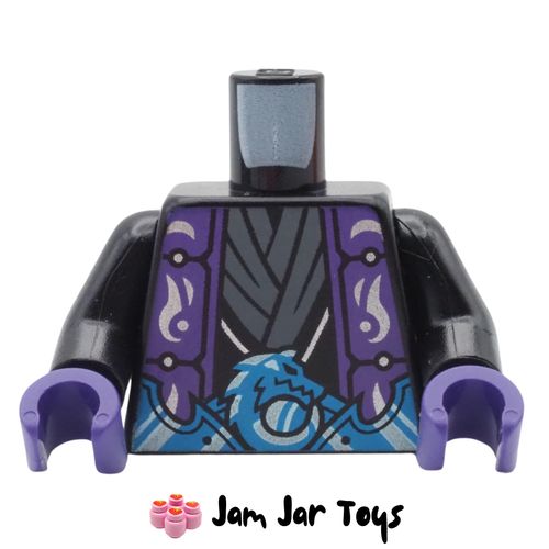 LEGO Black Torso, Dark Purple Robe, Dragon Belt, Sash
