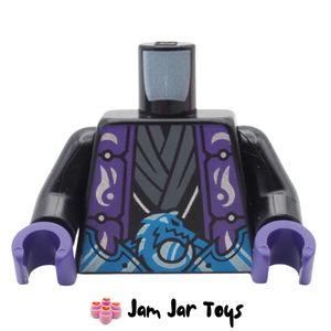 LEGO® Black Torso, Dark Purple Robe, Dragon Belt, Sash. T269