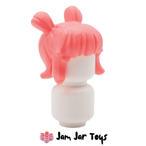 LEGO Coral Long Hair with 2 High Buns.