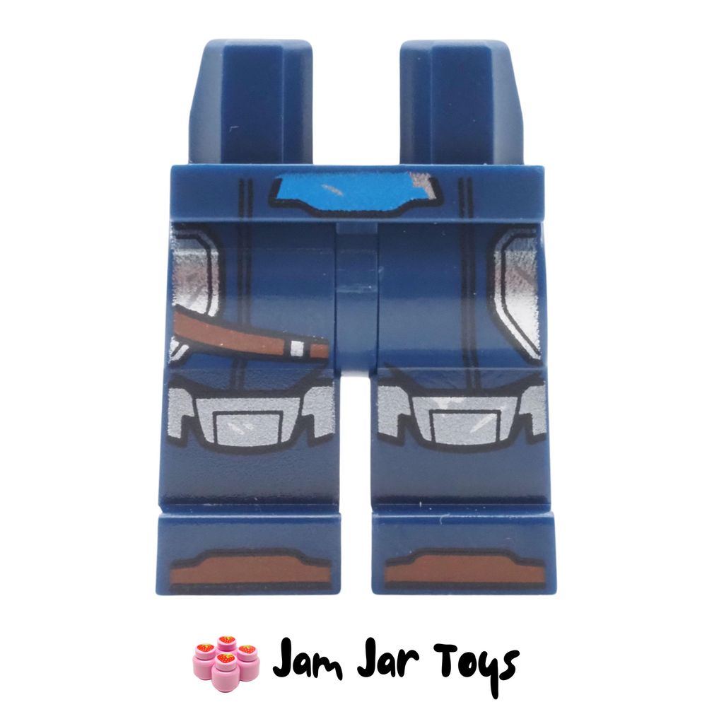 LEGO Dark Blue Mandalorian Legs with Silver Knee Pads.
