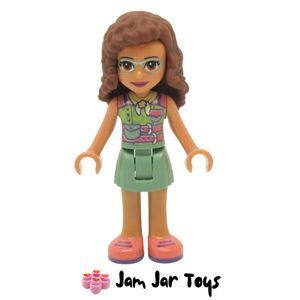 LEGO® Friends Minifigure Olivia, Sand Green Skirt and Top, Coral Shoes. R585