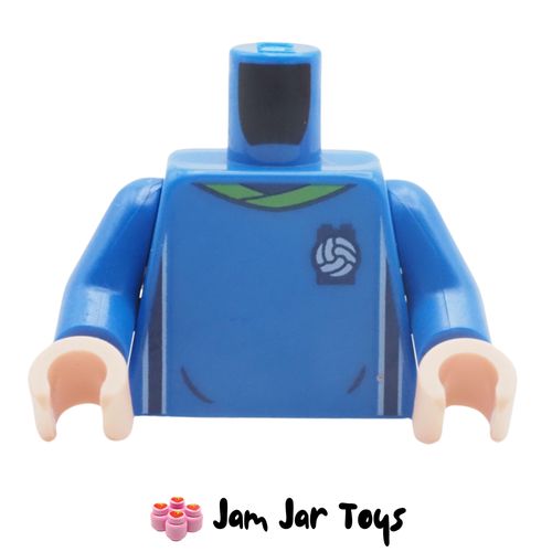 LEGO Blue Football Shirt Torso, Green Collar