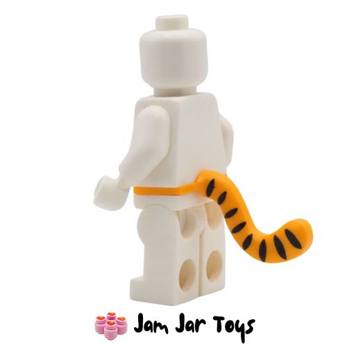 LEGO Bright Light Orange Cat Tail With Black Tiger Stripes.