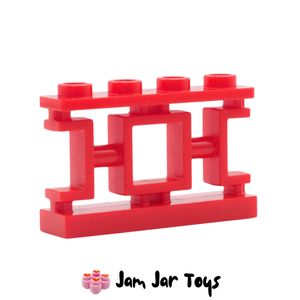 LEGO® Red Ornamental Asian Lattice Fence 1 x 4 x 2. L30