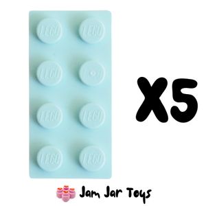 LEGO® Five Light Aqua 2 x 4 Tiles. ST18