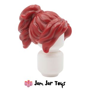 LEGO® Dark Red Long Wavy Hair, Ponytail. FPH206