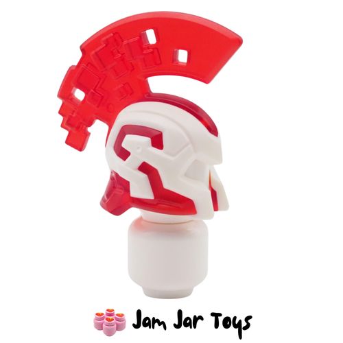 LEGO Trans-Red Helmet / Crest / White Frame