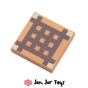 LEGO® Medium Nougat Minecraft Crafting Table Tile, Dark Brown Grid 2 x 2. PT203