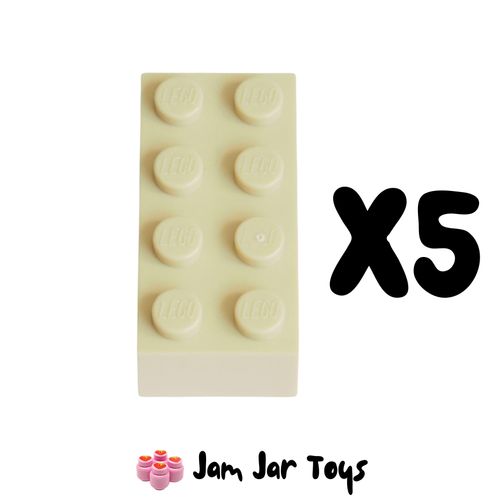 LEGO Five Tan Bricks 2 x 4.