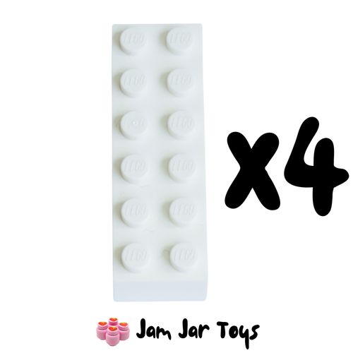 LEGO Four White Bricks 2 x 6. BK67