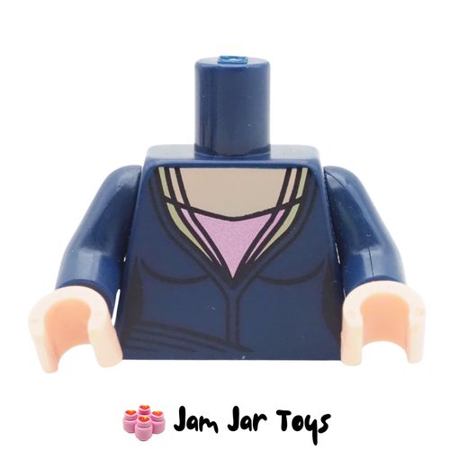 LEGO Dark Blue Torso, Low-Cut Top, Pink Undershirt