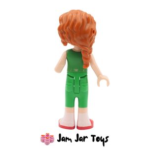 LEGO Friends Autumn, Bright Green Torso with Reindeer Wearing Santa Hat Rear View