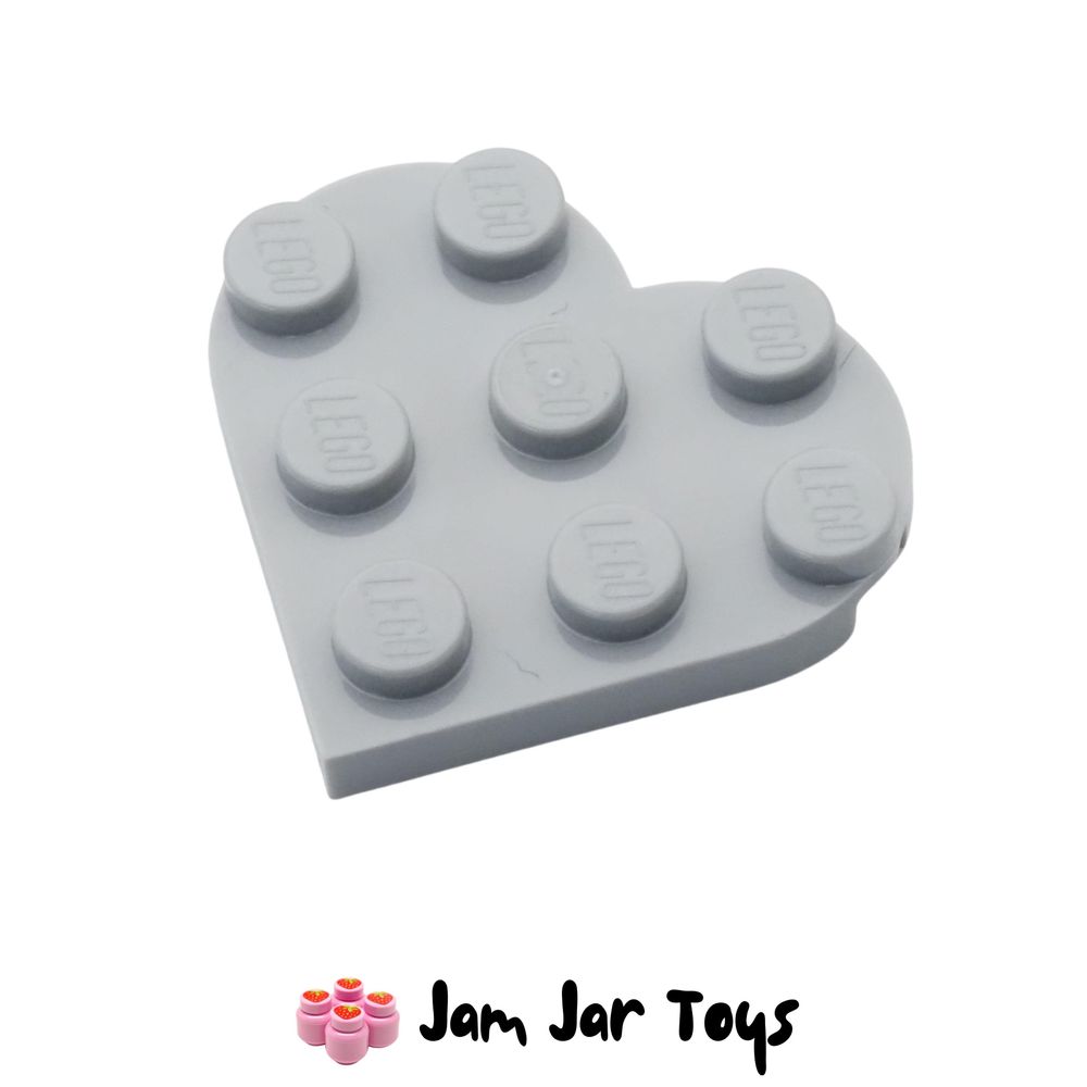 LEGO Building Plate – 3x3 Heart Shape, Light Bluish Grey