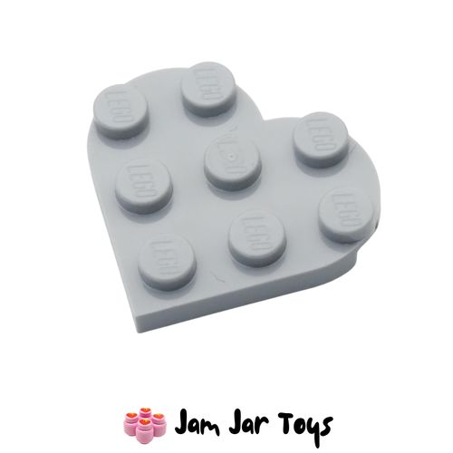 LEGO Building Plate – 3x3 Heart Shape, Light Bluish Grey