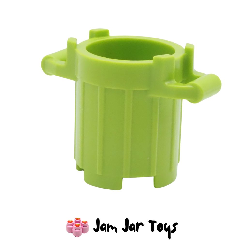 LEGO Minifigure Trash Bin – Lime Colour, Lid Clips.