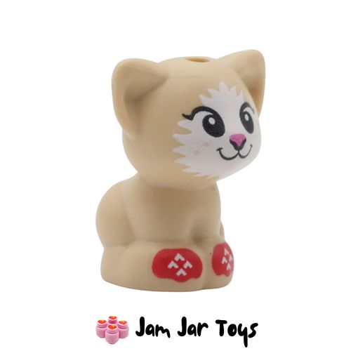 LEGO Cat – Tan Kitten with White Face & Red Socks