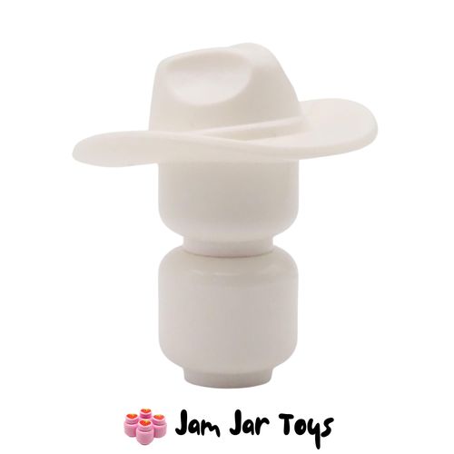 LEGO Fedora Hat – White with Wide Brim