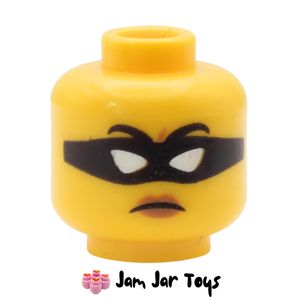LEGO® Yellow Head, White Eyes, Black Eye Mask / Confused HF250
