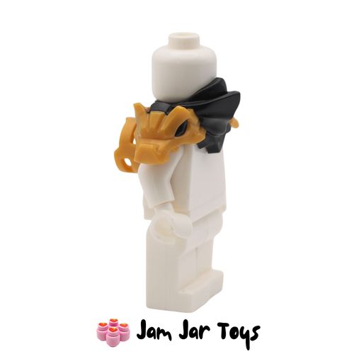 LEGO Black Shoulder Armour, Pearl Gold Dragon Pattern