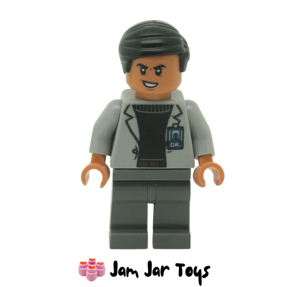 LEGO Dr Wu Jurassic World Minifigure Front View