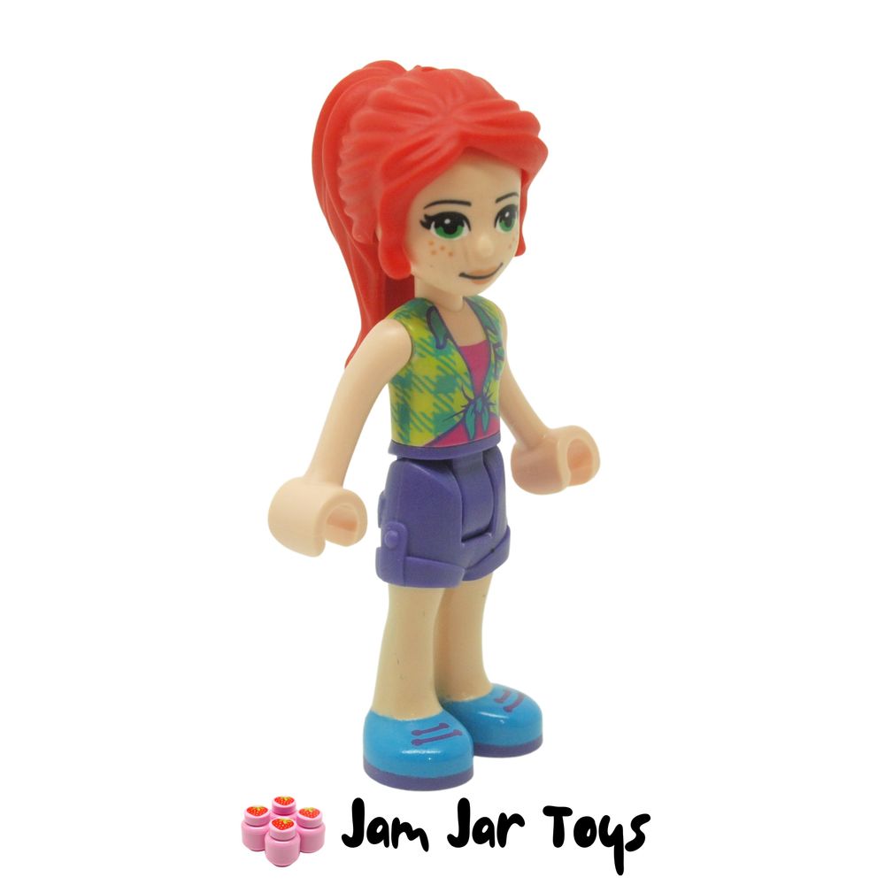 LEGO Friends Minifigure Mia Lime Plaid Shirt Side View