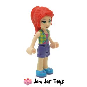 LEGO Friends Minifigure Mia Lime Plaid Shirt Side View