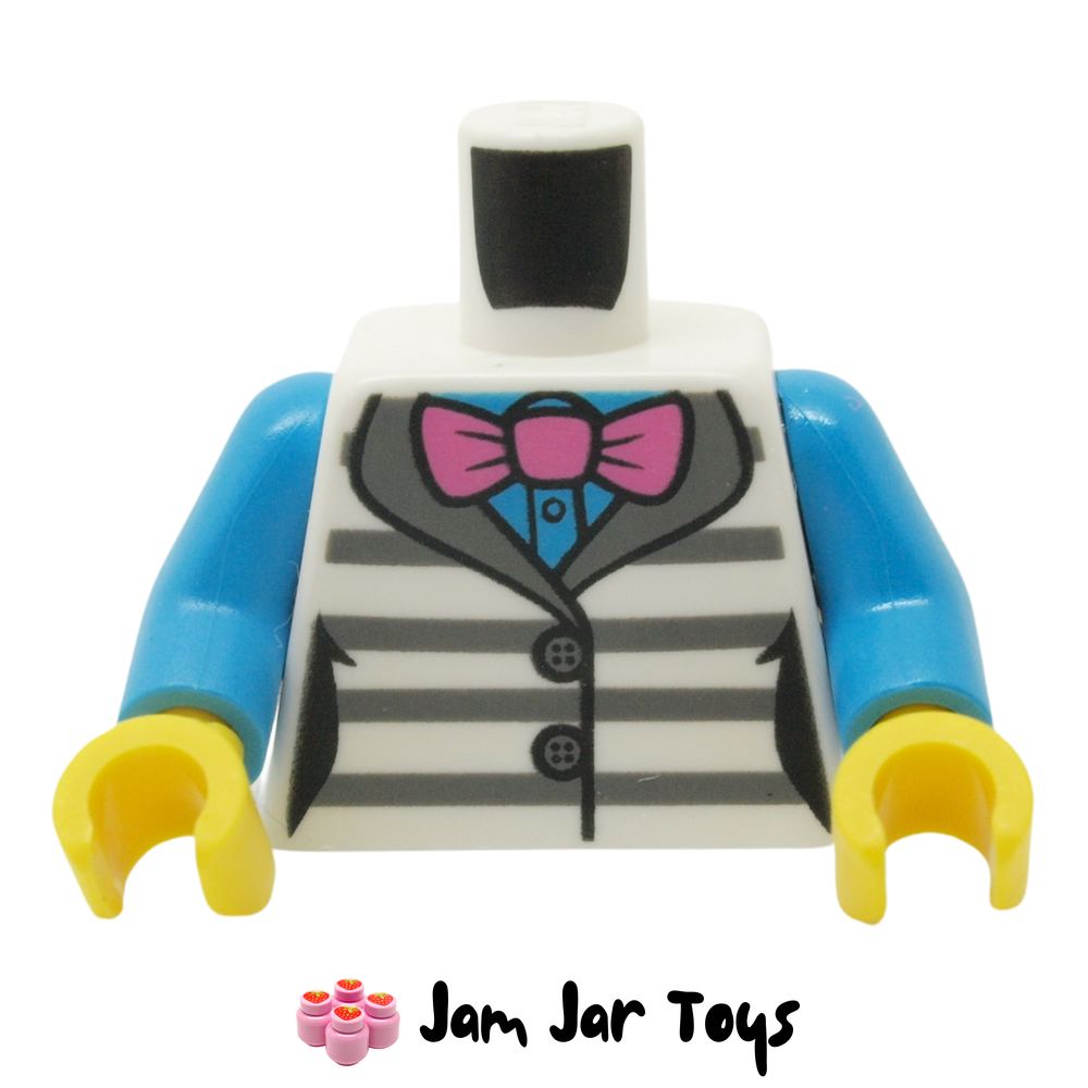 LEGO Crook Ice Torso White Vest and Dark Bluish Grey Stripes
