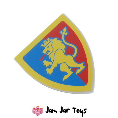 LEGO Triangular Shield Yellow Lion Standing Blue/Red Halved Background