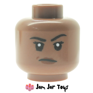 LEGO® Ironheart Head, Dark Red Lips, Open Mouth Smile / Annoyed FH238