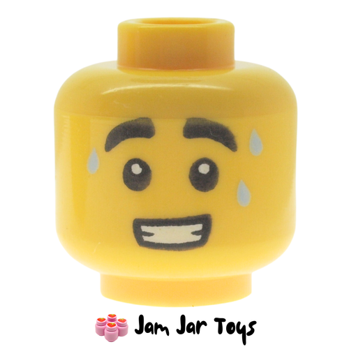 LEGO Head Ice Cream Vendor, Bright Light Blue Sweat Drops