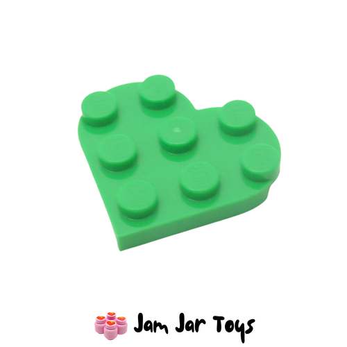 LEGO Green Heart Plate 3X3.