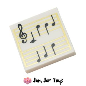 LEGO® White Music Sheet Tile 2 x 2 PT43