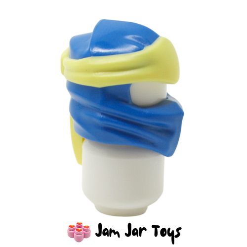 LEGO Blue Wrap, Long Back Knot, Bright Light Yellow Band.