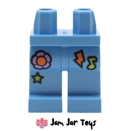 LEGO Street Musician Medium Blue Legs, Lavender/Orange Flower, Limes.