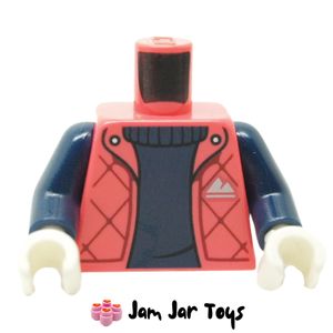 LEGO® Coral Torso, Jacket with Diamond Pattern, Dark Blue Shirt TO114